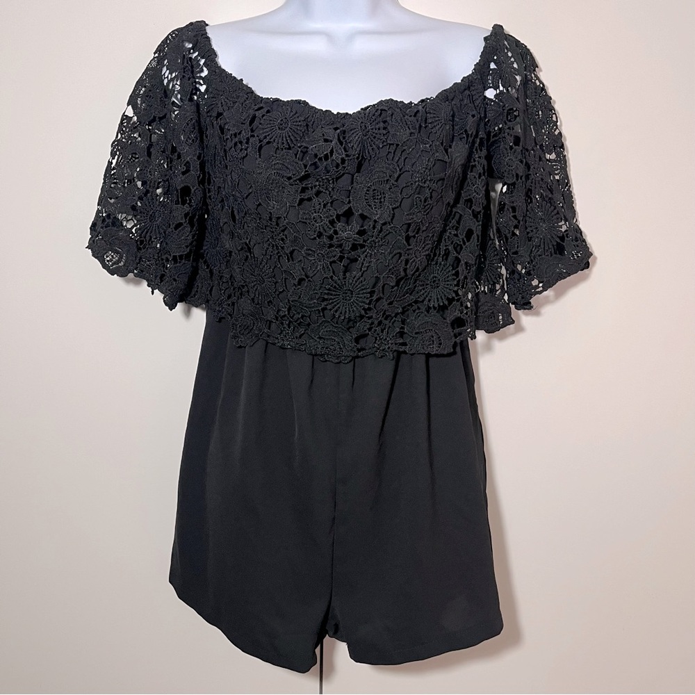 Black Lace Romper